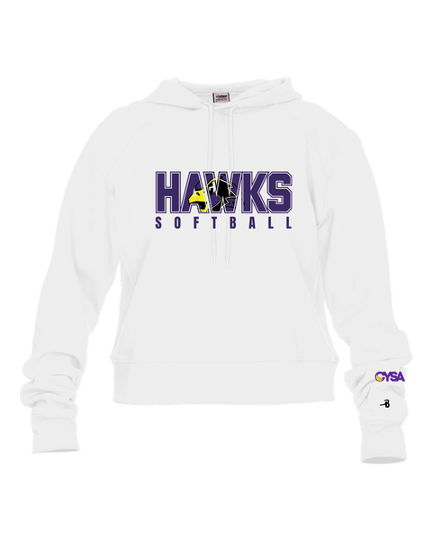 Chaska Hawks Softball Inset Hawk Logo Women's Cropped Hoodie