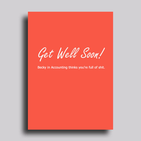 Becky in Accounting Greeting Card sympathy