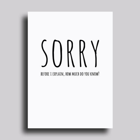 Before I Explain Greeting Card Apology
