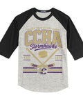 Youth Raglan Heather Grey/Black - CCHA Hockey Full Front