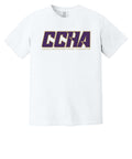 Comfort Colors Garment-Dyed Tee - CCHA Hockey Gold Font - White