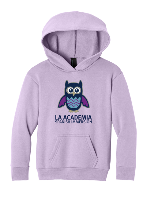 La Academia Youth Lightweight Hoodie - Lavender Navy Text