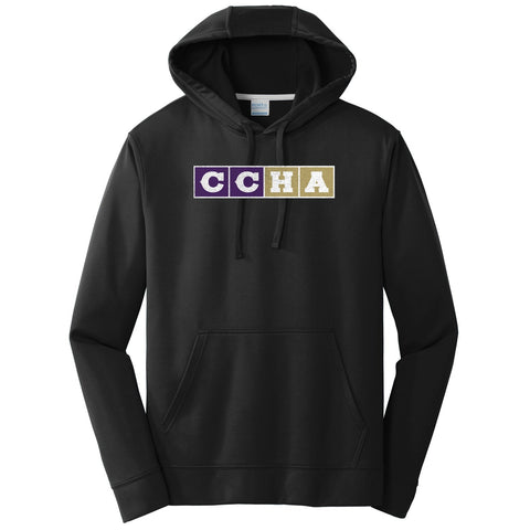 Port & Company Adult Performance Hoodie - CCHA Hockey CCM Distressed - Black