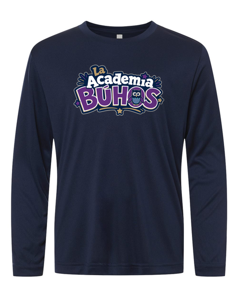 Youth Long-Sleeve Performance Tee - La Academia - Navy
