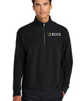 ECCS Staff Mercer+Mettle Linear Texture 1/4-Zip in Deep Black