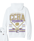 Adult Lightweight Unisex Hoodie - CCHA Hockey Full Back - White