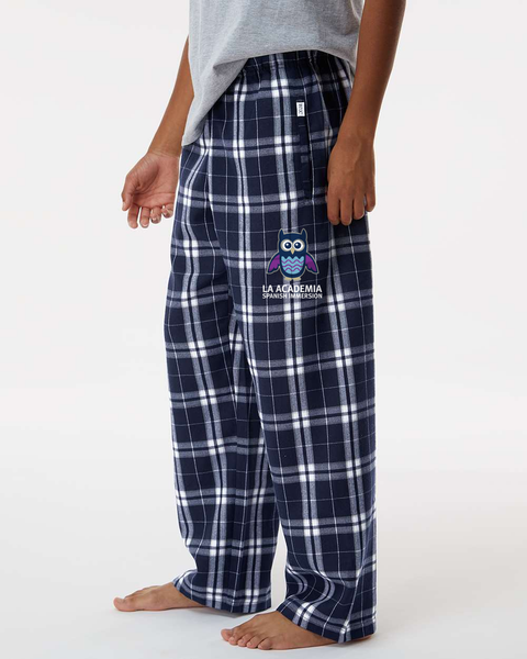 Youth Flannel Pants - La Academia - Navy Silver
