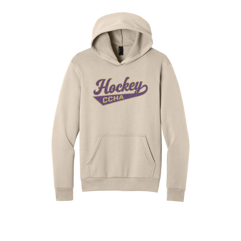 Port & Company Adult Lightweight Unisex Hoodie - CCHA Hockey Swash - Light Sand