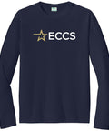 Adult Unisex Long-Sleeve Performance Tee - ECCS Staff - Deep Navy - Abbreviated Logo