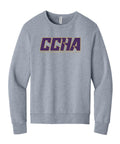 BELLA+CANVAS Unisex Sponge Fleece Classic Crewneck Sweatshirt - CCHA Hockey Gold Font - Heather Grey