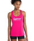 White Performance Women's Tank Top - Legacy Gymnastics Metallic Gold Logo