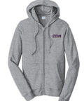 Port & Company Heavyweight Fleece Full-Zip Unisex Hooded Sweatshirt - CCHA Hockey Gold Font (Left Chest) - Athletic Heather