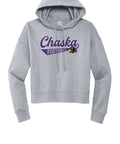 Women's Slight Cropped Hoodie - Chaska Hawks Football (Football Swash Distressed)