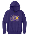 Youth Port & Co Fleece Pullover Hoodie Purple - CCHA Hockey Scribbles