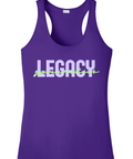 White Performance Women's Tank Top - Legacy Gymnastics Metallic Gold Logo