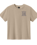 Women's Boxy Bella + Canvas Tee - CCHA Hockey Navy Crest (Left Chest) - Vintage Tan