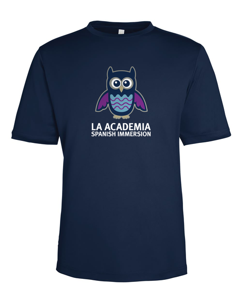 Adult Unisex & Womens Performance Tee - La Academia - Navy