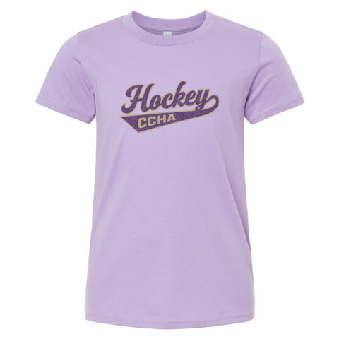 Bella + Canvas Youth Jersey Tee Lavender - CCHA Hockey Swash