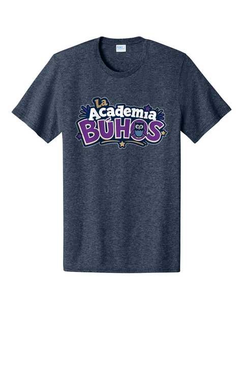 Unisex Cotton Tee - La Academia - Heather Navy