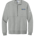 Unisex Adult Nike Club Quarter Zip - ECCS Staff - Dark Grey Heather - Abbreviated Logo