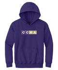 Youth Port & Co Fleece Pullover Hoodie Purple - CCHA Hockey CCM Distressed