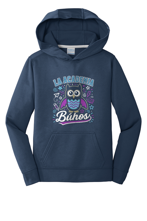FAV: Youth Performance Hoodie - La Academia - Deep Navy Doodles