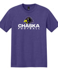 Chaska Hawks Football - Adult Unisex Tri-Blend Tee (stacked hawk outline, Purple Frost)
