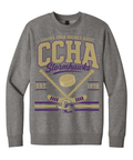 District Crewneck Sweatshirt - CCHA Hockey Full Front - Grey Frost