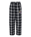 Flannel Pants, CCHA Hockey CC Logo - Youth - Black/White Plaid