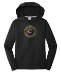 Youth Performance Hoodie Jet Black - CCHA Hockey Round Chest Logo
