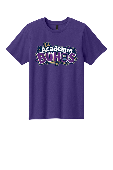 Youth Cotton Tee - La Academia - Team Purple Text Art