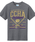 Youth Tri-Blend Tee Graphite Heather - CCHA Hockey Full Front