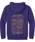 Youth Port & Co Fleece Pullover Hoodie Purple - CCHA Hockey Full Back