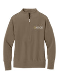 ECCS Staff Mercer+Mettle Women's Linear Texture 1/4-Zip in Warm Taupe