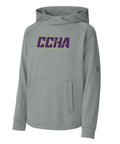 Youth Richardson Charge Performance Fleece Hoodie - CCHA Hockey CC Logo - Grey