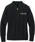 ECCS Staff Mercer+Mettle Women's Linear Texture 1/4-Zip in Deep Black