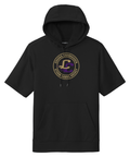 Youth Short-Sleeve Performance Hoodie Black - CCHA Hockey Round Chest Logo