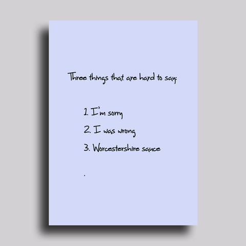 Things That Are Hard to Say Apology Card