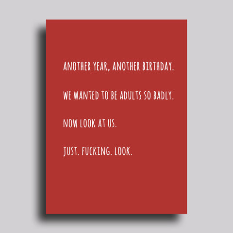Just Fucking Look Greeting Card Birthday