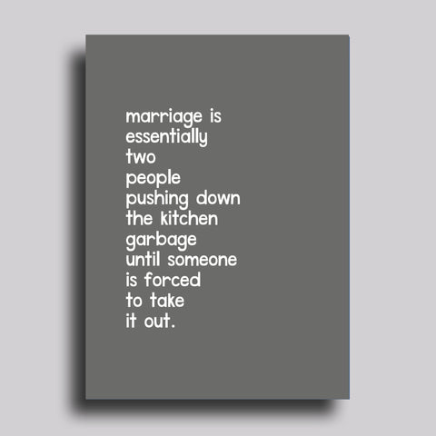 Push Down Garbage Greeting Card Marriage Anniversary