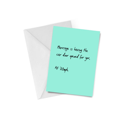 Marriage at 70 MPH Greeting Card CLEARANCE